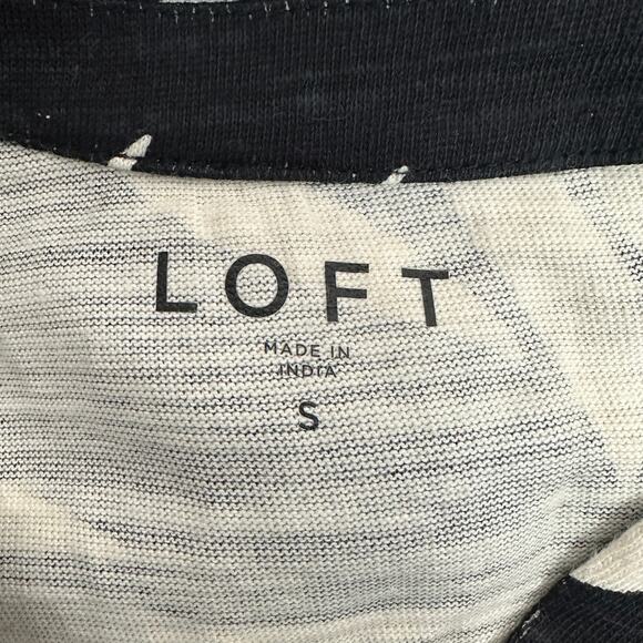 NWT Loft Tunic Top Womens S Black White Palm Tree 100% Cotton Resort Coastal - Picture 5 of 7